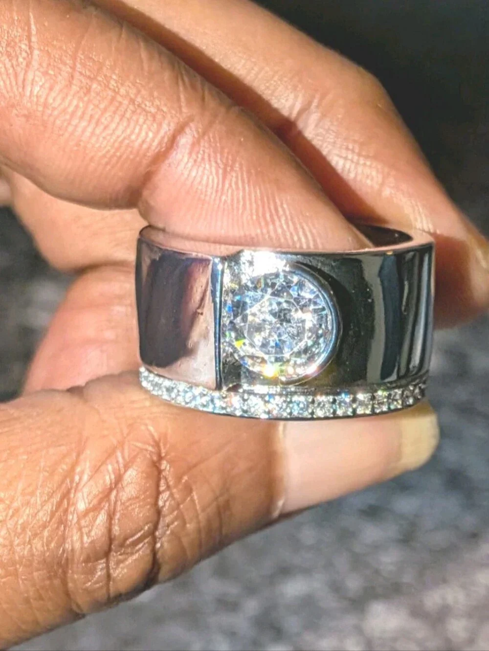 2.00 Carat Men's Wedding Ring 14K White Gold Plated Round Lab-Created Diamond 10